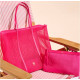 Пляжний Набір Сумка + Косметичка Victoria’s Secret Mesh Tote & Pouch Set Hot Pink