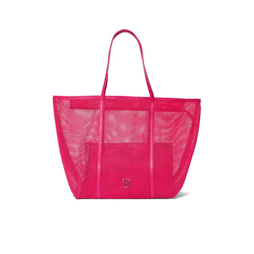 Пляжний Набір Сумка + Косметичка Victoria’s Secret Mesh Tote & Pouch Set Hot Pink