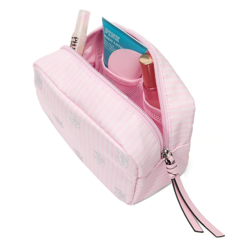 Косметичка Victoria’s Secret Pink Iconic Stripe Shine Logo Makeup Bag