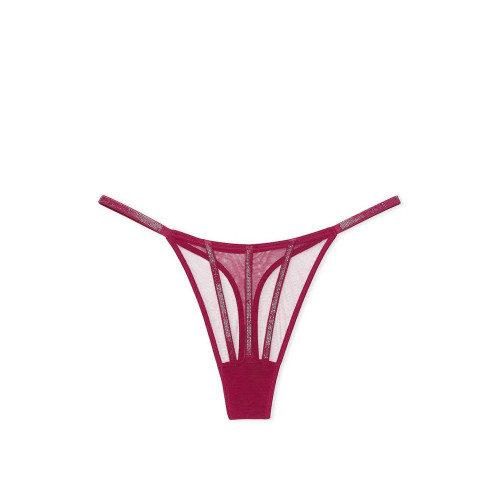 Комплект Білизни Victoria’s Secret Sheer Shine Low-Cut Demi Bra Thong Panty Berry