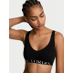 Бралет Victoria’s Secret The T-Shirt Cotton Exploded Logo Unlined Plunge Bralette Black