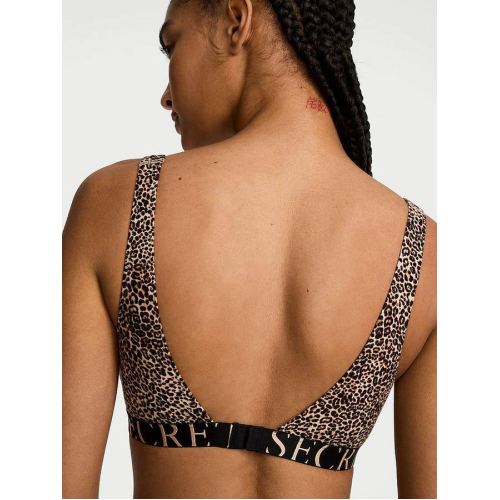 Бралет Victoria’s Secret The T-Shirt Cotton Exploded Logo Unlined Plunge Bralette Leopard
