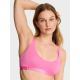 Бралет Victoria’s Secret The T-Shirt Cotton Exploded Logo Unlined Plunge Bralette Pink