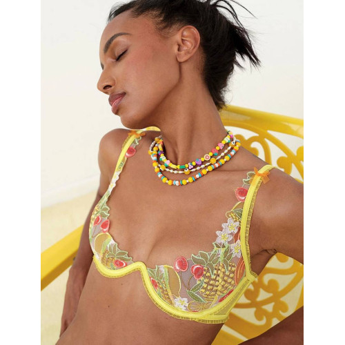 Комплект Білизни For Love & Lemons Mirabelle Underwire Bra Set Multi Fruit