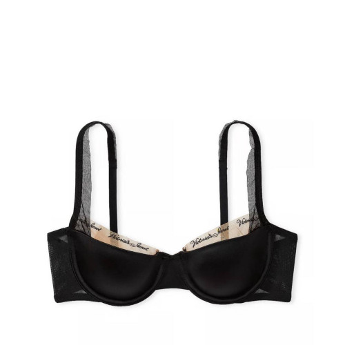 Комплект Білизни Victoria's Secret Very Sexy Logo Embroidery Lined Bra & Thong Panty Black 