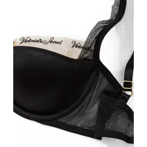 Комплект Білизни Victoria's Secret Very Sexy Logo Embroidery Lined Bra & Thong Panty Black 