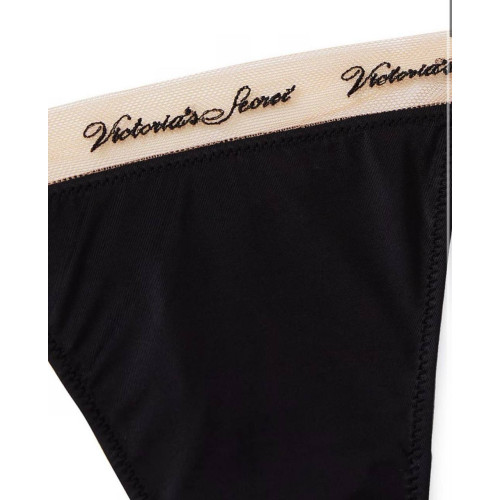 Комплект Білизни Victoria's Secret Very Sexy Logo Embroidery Lined Bra & Thong Panty Black 