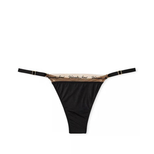 Комплект Білизни Victoria's Secret Very Sexy Logo Embroidery Lined Bra & Thong Panty Black 
