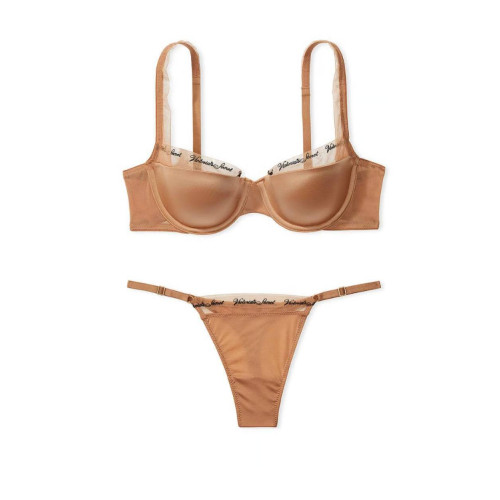 Комплект Білизни Victoria's Secret Very Sexy Logo Embroidery Lined Bra & Thong Panty   