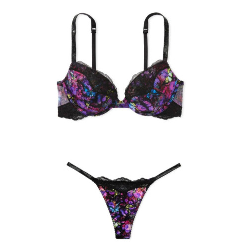 Комплект білизни Victoria's Secret Shine Strap Lace Push-Up Bra Thong