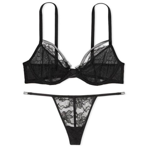 Комплект білизни Victoria's Secret Very Sexy Shine Strappy Lace Unlined Bra & Thong Panty