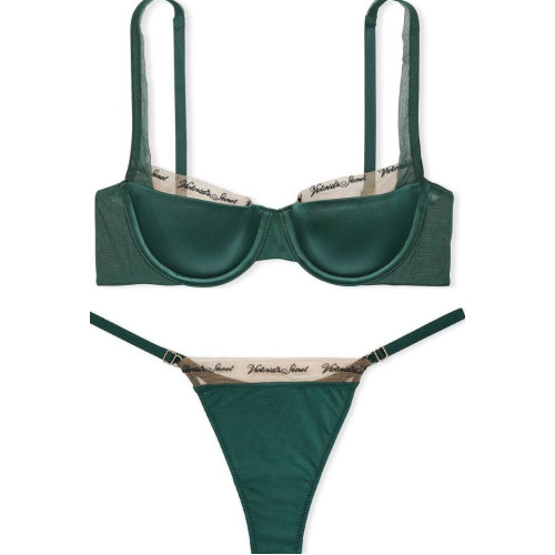 Комплект Білизни Victoria's Secret Very Sexy Logo Embroidery Lined Bra & Thong Panty   
