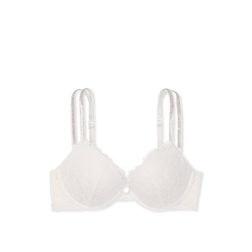 Комплект Білизни Victoria’s Secret Very Sexy Double Shine Strap Push-Up Bra & Thong Panty Coconut White