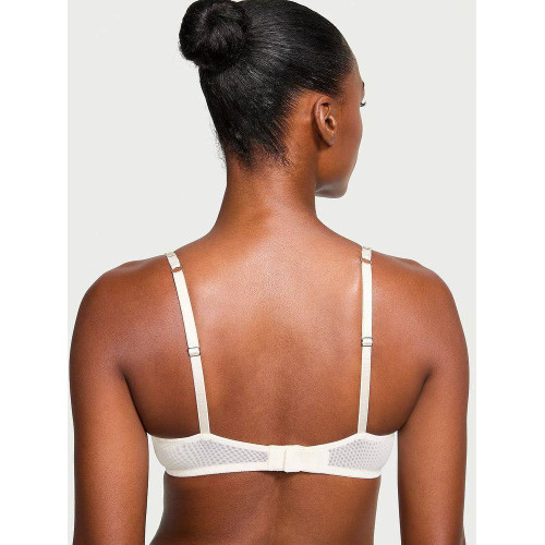 Комплект Білизни Victoria’s Secret Sheer Shine Low-Cut Demi Bra Thong Panty White