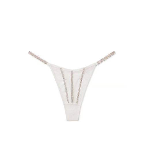 Комплект Білизни Victoria’s Secret Sheer Shine Low-Cut Demi Bra Thong Panty White