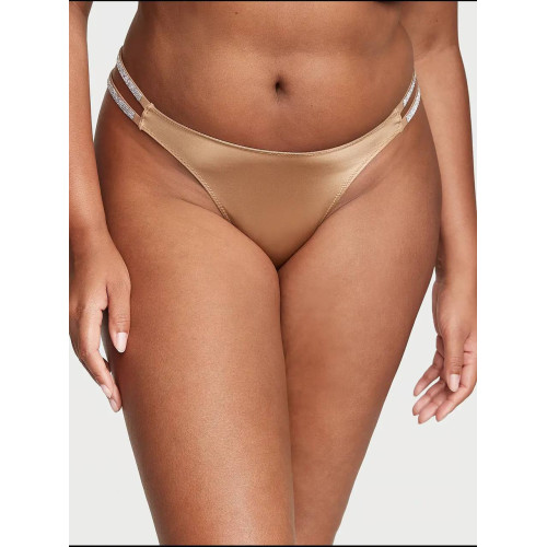 Комплект Білизни Victoria’s Secret Sheer Shine Low-Cut Demi Bra V-String Panty Beige