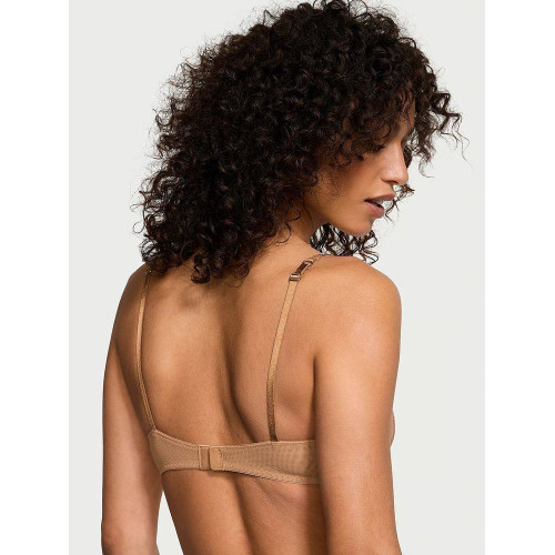 Комплект Білизни Victoria’s Secret Sheer Shine Low-Cut Demi Bra V-String Panty Beige