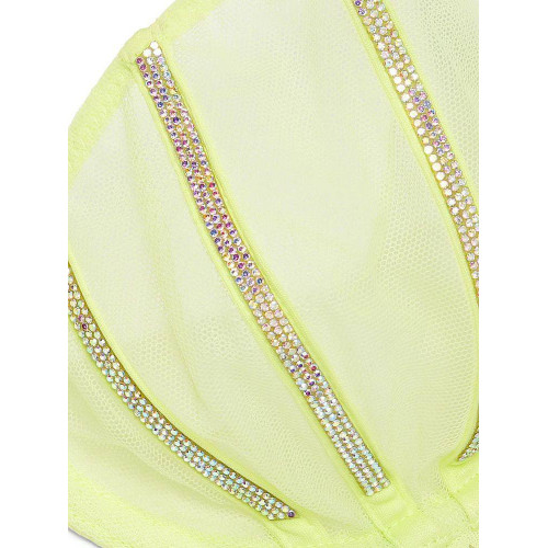 Комплект Білизни Victoria’s Secret Sheer Shine Low-Cut Demi Bra Thong Panty Lime