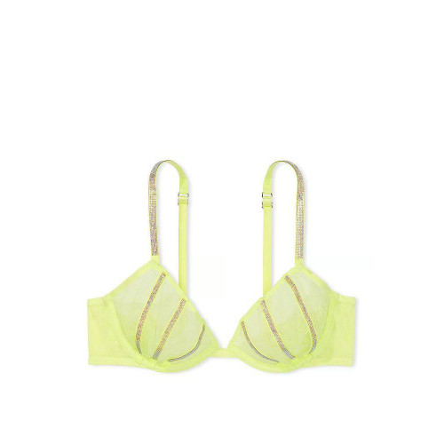Комплект Білизни Victoria’s Secret Sheer Shine Low-Cut Demi Bra Thong Panty Lime