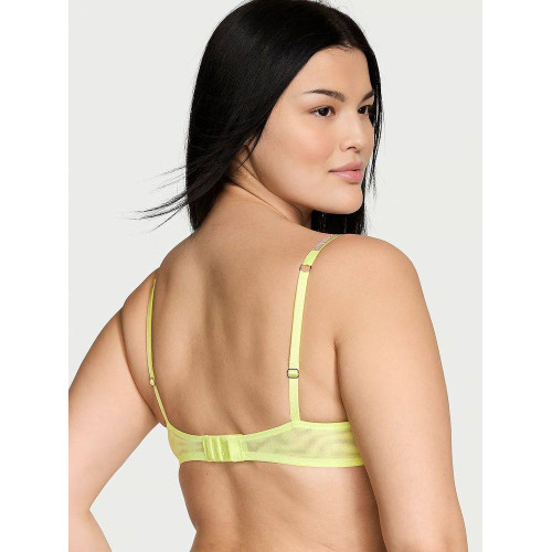 Комплект Білизни Victoria’s Secret Sheer Shine Low-Cut Demi Bra Thong Panty Lime