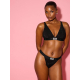 Комплект білизни Victoria’s Secret THE T-SHIRT Shine Cotton Wireless Plunge Bralette & V-Thong Black