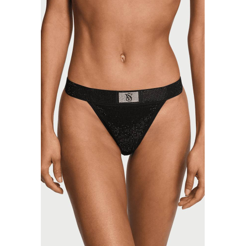 Комплект білизни Victoria’s Secret THE T-SHIRT Shine Cotton Wireless Plunge Bralette & V-Thong Black