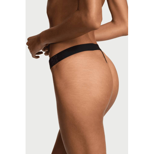 Комплект білизни Victoria’s Secret THE T-SHIRT Shine Cotton Wireless Plunge Bralette & V-Thong Black