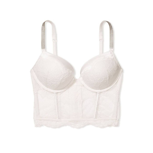 Корсет Victoria’s Secret Very Sexy Coconut White Add 2 Cups Shine Strap Lace Corset Bra Top