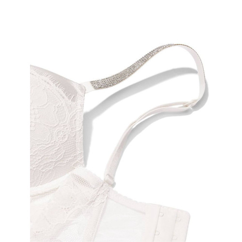Корсет Victoria’s Secret Very Sexy Coconut White Add 2 Cups Shine Strap Lace Corset Bra Top
