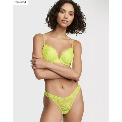 Комплект білизни Victoria’s Secret Shine Chain Strap Lace Push-Up Bra Limelight