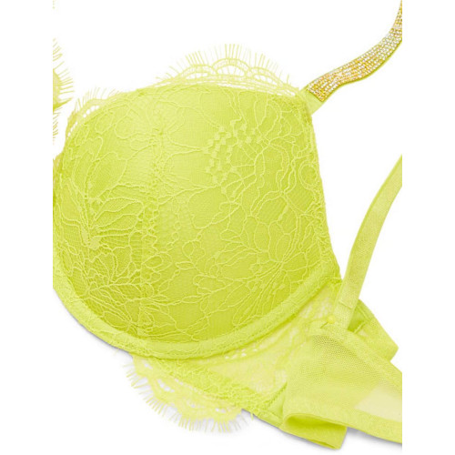 Комплект білизни Victoria’s Secret Shine Chain Strap Lace Push-Up Bra Limelight