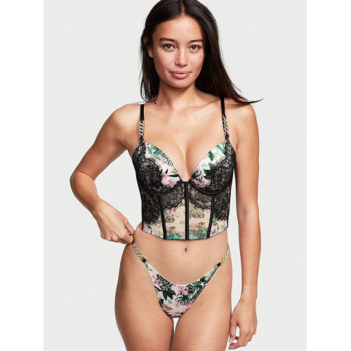 Комплект Білизни Victoria’s Secret Very Sexy Push-Up Corset Top & Chain Strap Satin Thong Panty