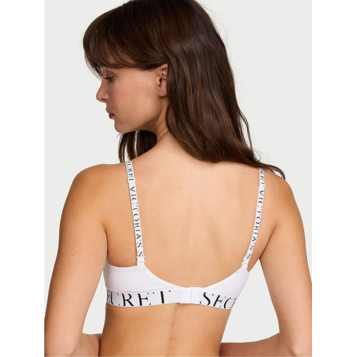 Бюстгальтер Victoria’s Secret The T-Shirt White Lightly Lined Non Wired Cotton Exploded Logo Bra
