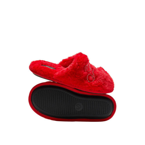 Тапочки Pink Faux-Fur Closed-Toe Slippers Червоні