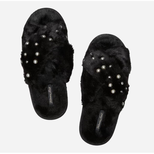 Тапочки Victoria's Secret Closed Toe Faux Fur Slipper Black