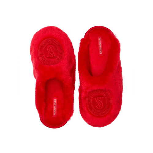 Тапочки Victoria's Secret Closed-Toe Faux Fur Slippers Red 