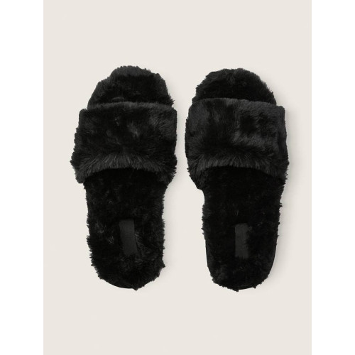 Тапочки Victoria’s Secret PINK Faux Fur Slipper Black