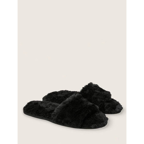 Тапочки Victoria’s Secret PINK Faux Fur Slipper Black