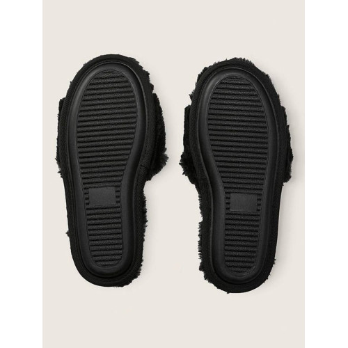 Тапочки Victoria’s Secret PINK Faux Fur Slipper Black