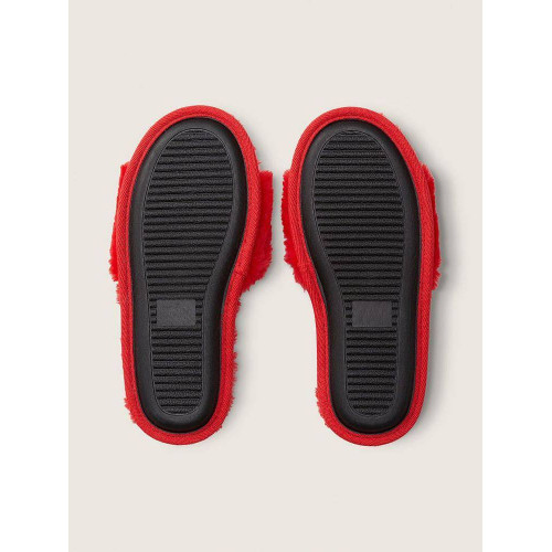 Тапочки Victoria’s Secret PINK Faux Fur Slippers Red Pepper