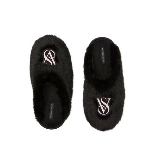 Тапочки Victoria’s Secret Closed-Toe Faux Fur Slippers Black