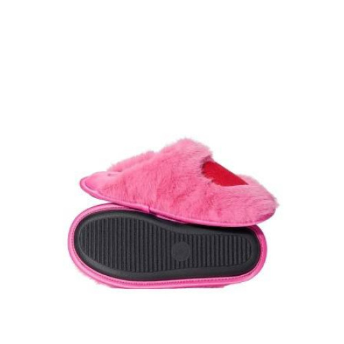 Тапочки Luxe Plush Closed-Toe Slippers Pink Red Heart