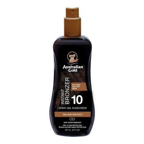Водостійкий сонцезахисний спрей-гель з бронзатором Australian Gold Spray Gel Sunscreen with Instant Bronzer SPF 10, 237 мл