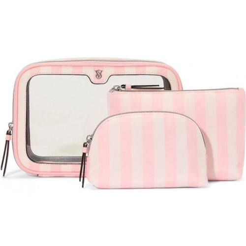 Косметичка Victoria’s Secret 3-Piece Makeup Bag Heritage Stripe