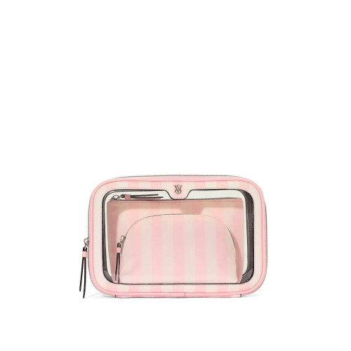Косметичка Victoria’s Secret 3-Piece Makeup Bag Heritage Stripe