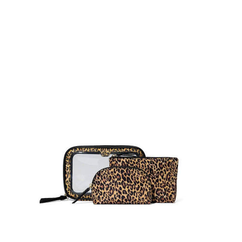 Косметичка Victoria’s Secret 3в1 Beauty Bag Trio Leopard
