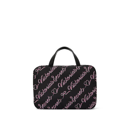 Косметичка Victoria’s Secret Travel Hanging Toiletry Bag Black Candycane Script