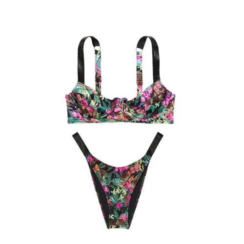 Купальник Victoria’s Secret Wicked Bikini Top Shine Strap Black Palm