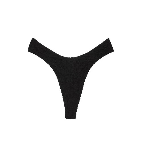 Купальник Victoria’s Secret Pure Black Strapless Crinkle U-Ring Bandeau Bikini Top & Crinkle Thong Bikini Bottom
