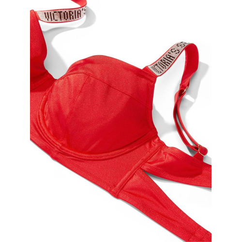Купальник Victoria’s Secret Flame Shine Strap Bikini Top & Sparkling Strappy Escondido Brazilian Bikini Bottom
